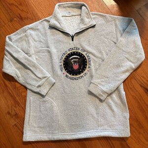 Vintage United States Of America 1/2 Zip Sweater XL Washington DC Thick Knit FBI